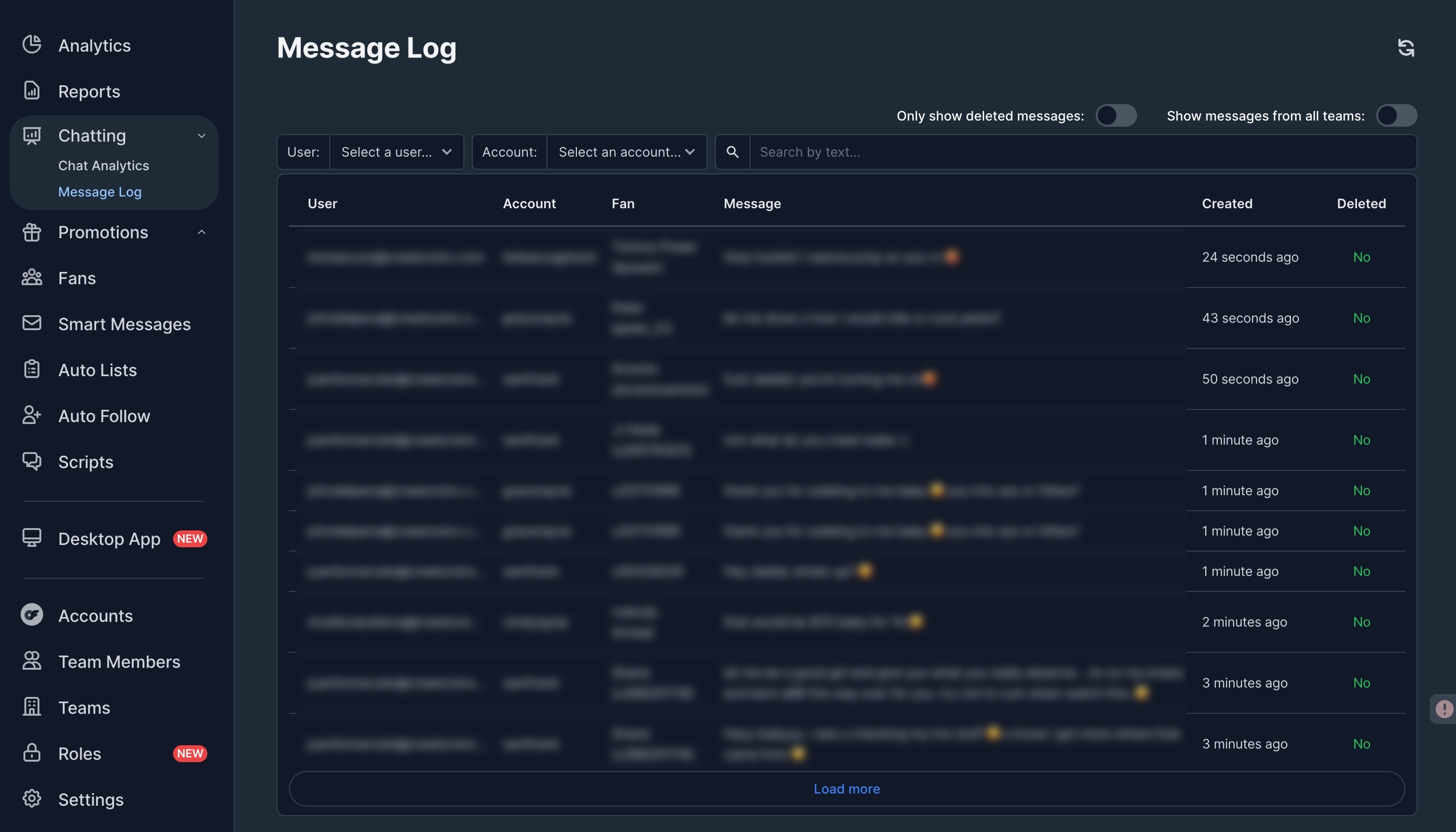 onlyfans quality control message dashboard