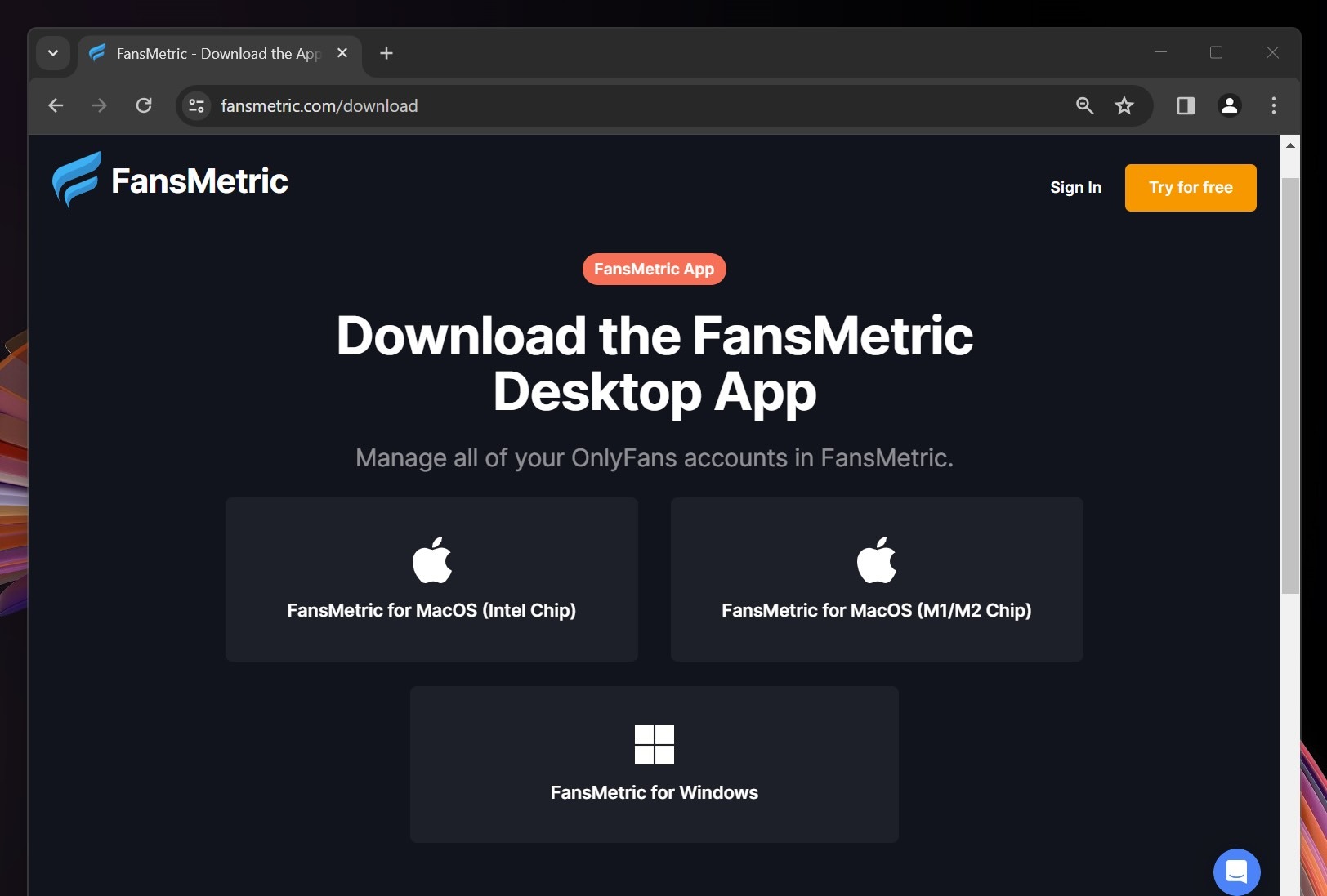 download fansmetric desktop app for windows