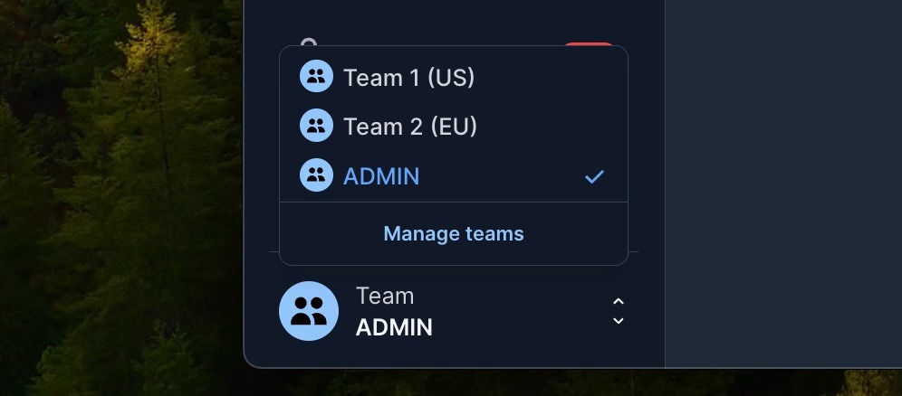 selecting teams on fansmetric