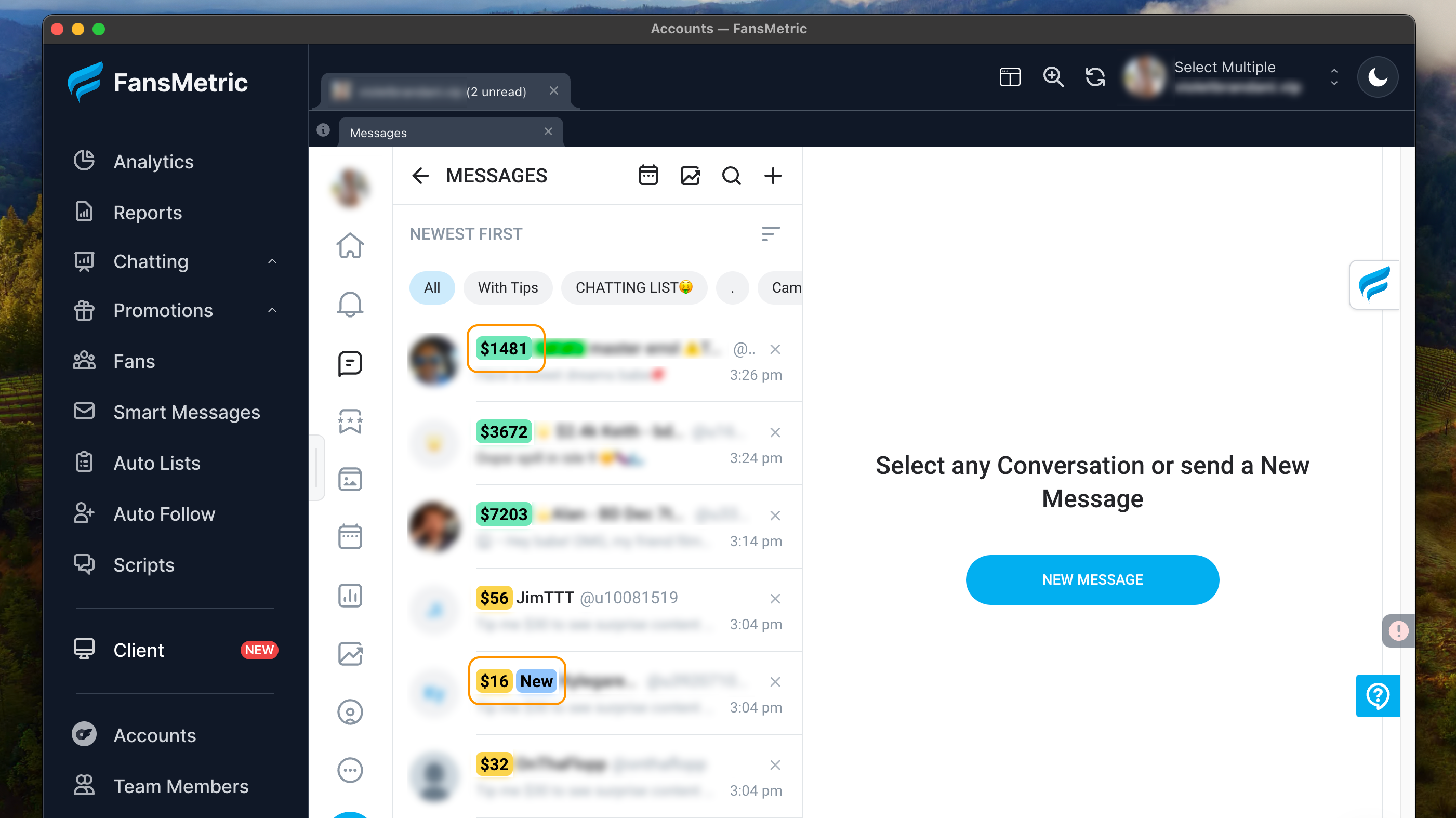 onlyfans chat spender stats